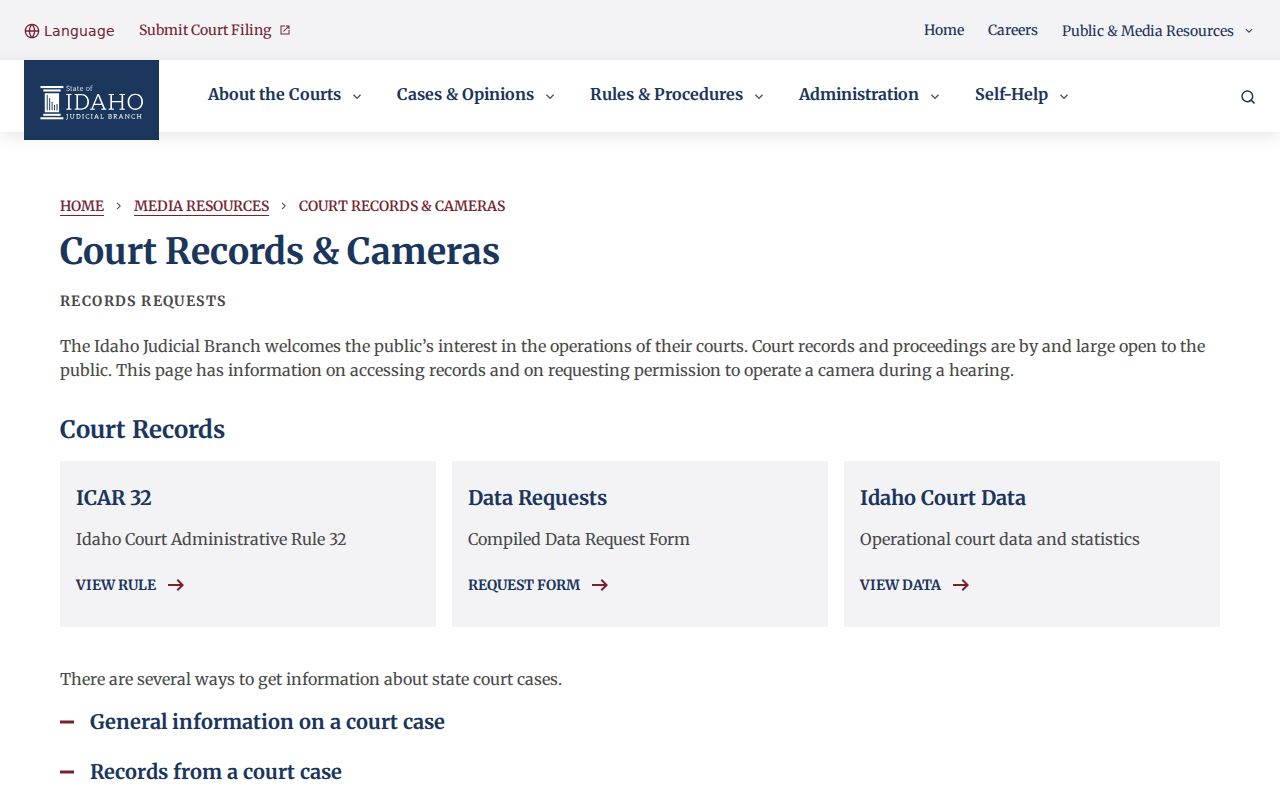 Shoshone County criminal court record access channels